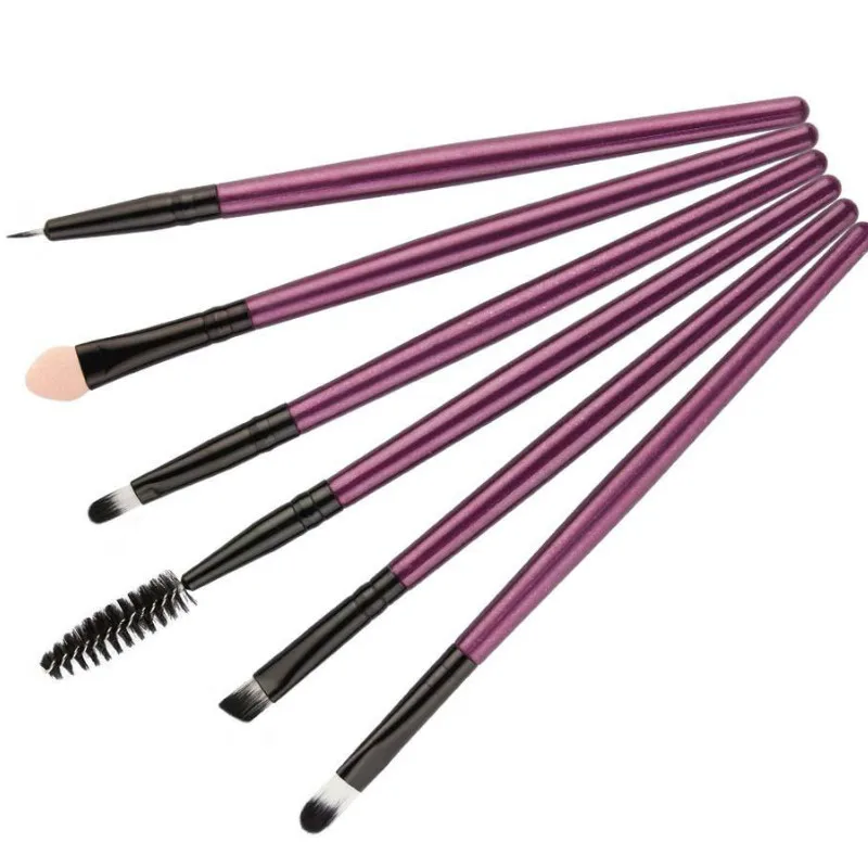 6 шт./компл. кисти для макияжа с ручкой набор Плоских кистей женщин Дамская