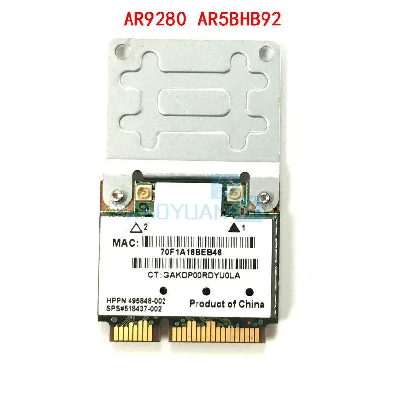 

Network Card Atheros AR5BHB92-H 300Mpbs 802.11a/b/g/n Dual Band 2.4G/5G Mini PCIE Wireless N Card AR9280 For windows/Mac