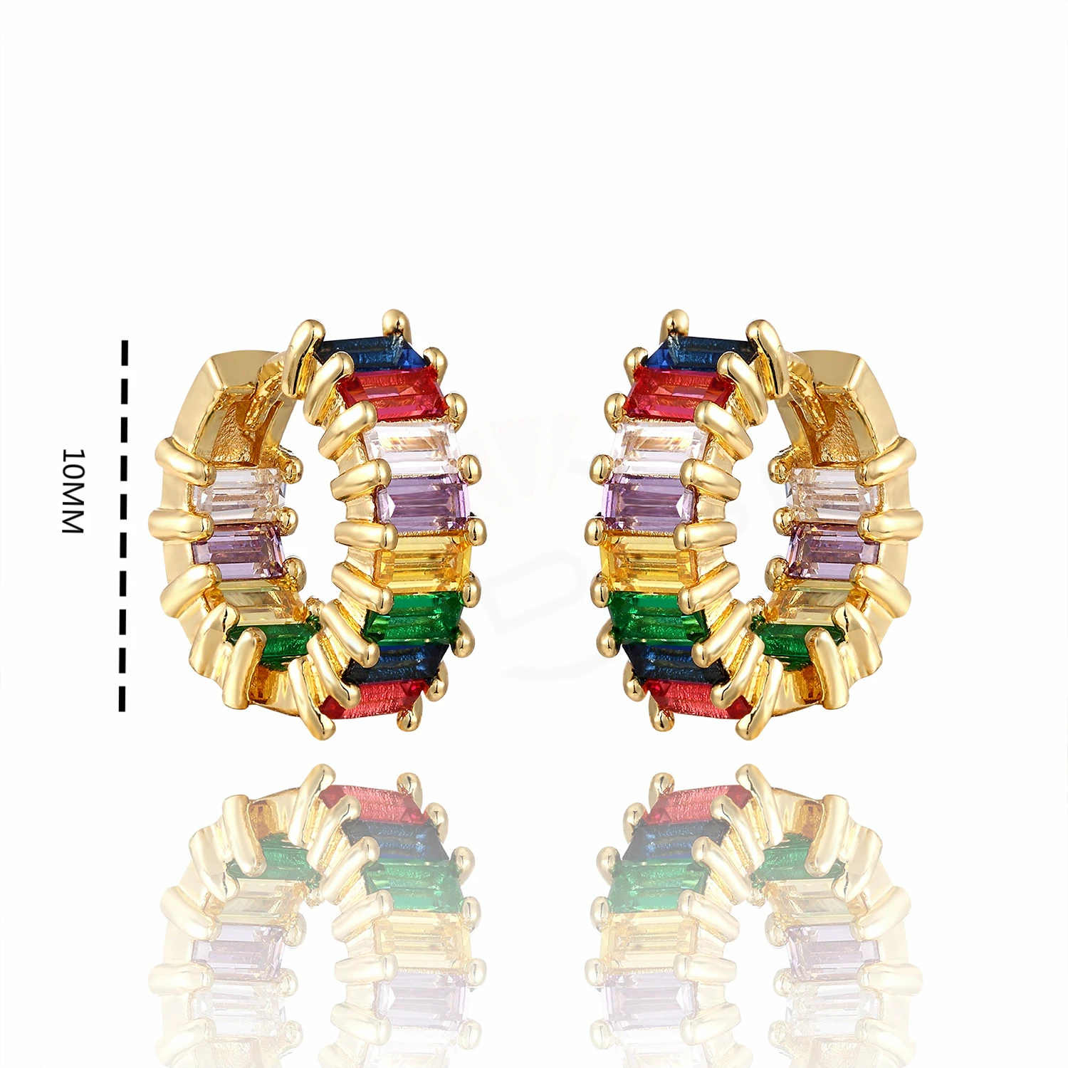 Женские серьги-гвоздики QITIS серьги в стиле панк из латуни с кубическим цирконием