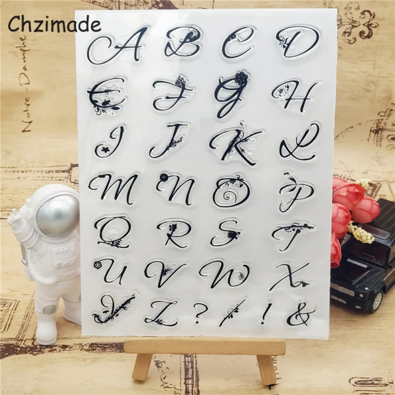 

Chzimade Transparent Flower Letter Clear Silicone Stamp Sealing For DIY Scrapbooking Photo Album Decorative Clear Stamp Sheets