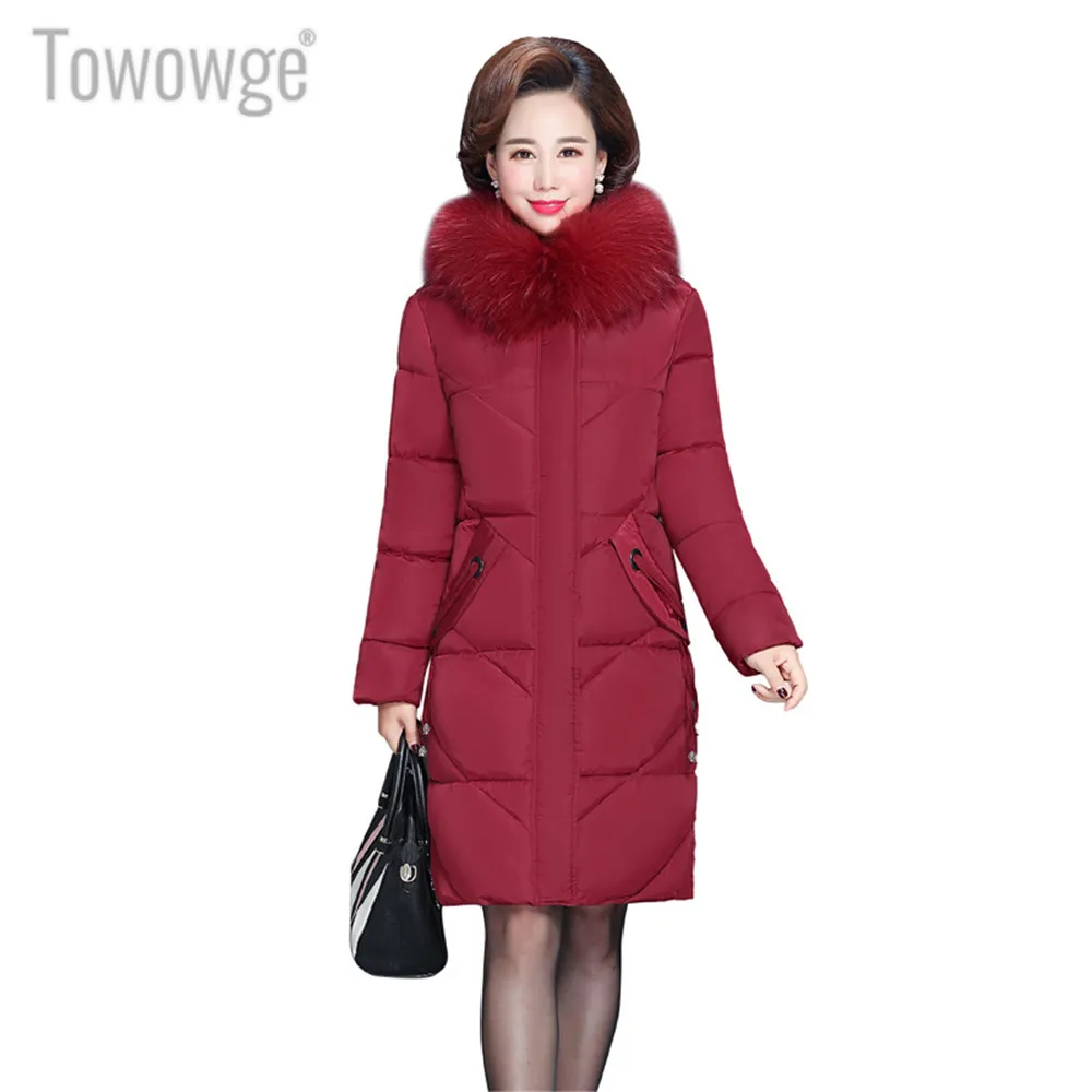 Зимнее Новое Трендовое пальто Towowge утепленное для мамы среднего возраста модное