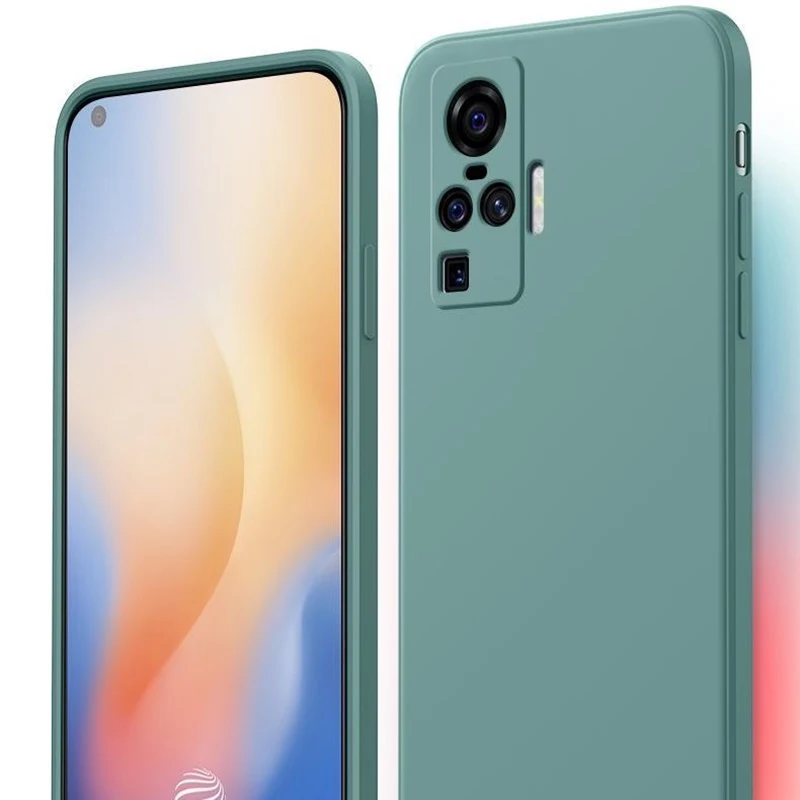 Силиконовый чехол с квадратным краем для VIVO X30 X50 Pro роскошный жидкий силикон