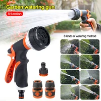 3 heads 8 modes hose sprinkle nozzle water spray gun high pressure durable hand held garden washing cleaner watering sprayer gun