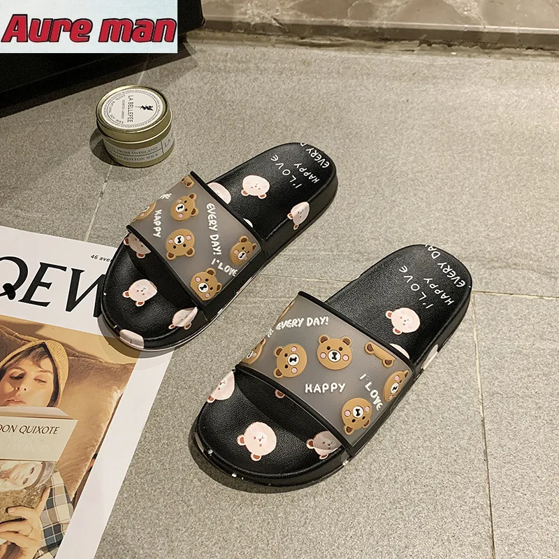 

2020 new lovely girl heart lazy fashion beach slipper home slipper female outside wear flat slippers for women fashion shoes