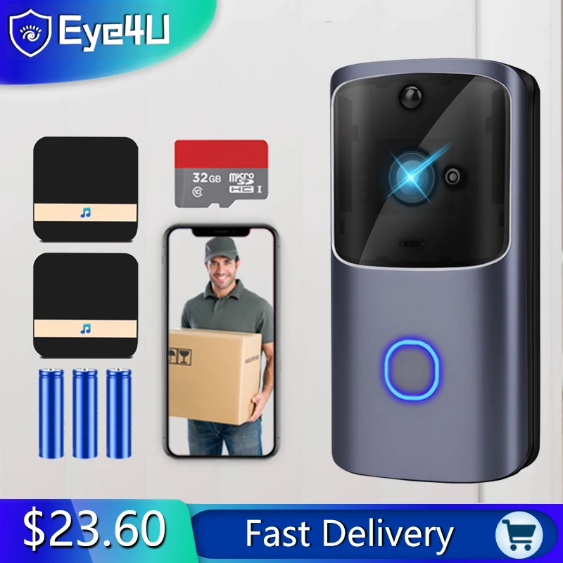 

WIFI Doorbell Smart Home Wireless Phone Door Bell Camera Security Video Intercom 720P HD IR Night Vision For Apartments