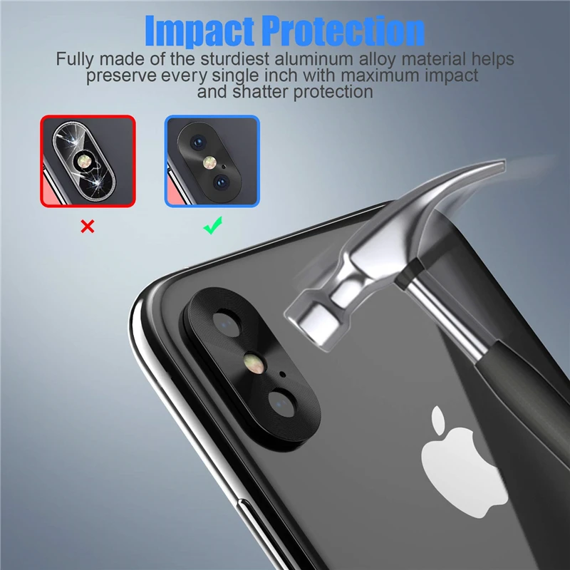 Ультратонкий металлический защитный чехол для задней камеры IPhone X XR XS Max