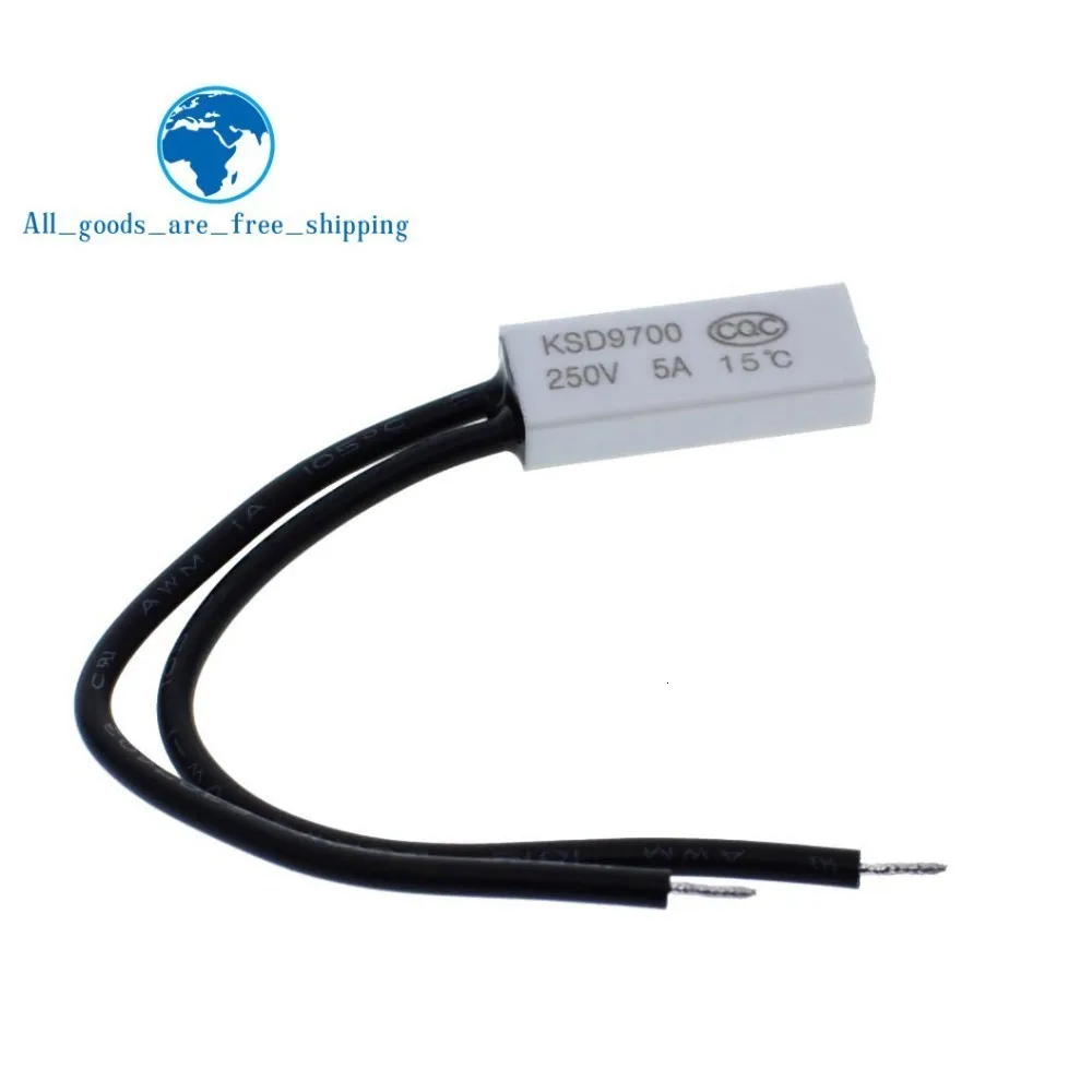 KSD9700 250V 5A Пластик диск Температура переключатель N/C термостат Термальность протектор 15~ 70 градусов по Цельсию Нормально закрытый