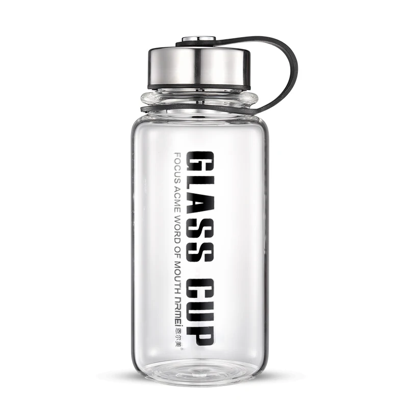 

Large Capacity Glass Water Bottles Portable Sport Camping Cycling Water Bottle with Lid Cup Bag Outdoor Glass Flask Cute Gifts