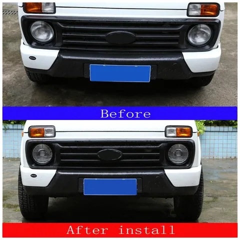 Передний абажур для передней фары из углеродистой стали для LADA NIVA, защитная крышка, сетка для литья автомобиля, аксессуары для отделки, набор из 2 шт.