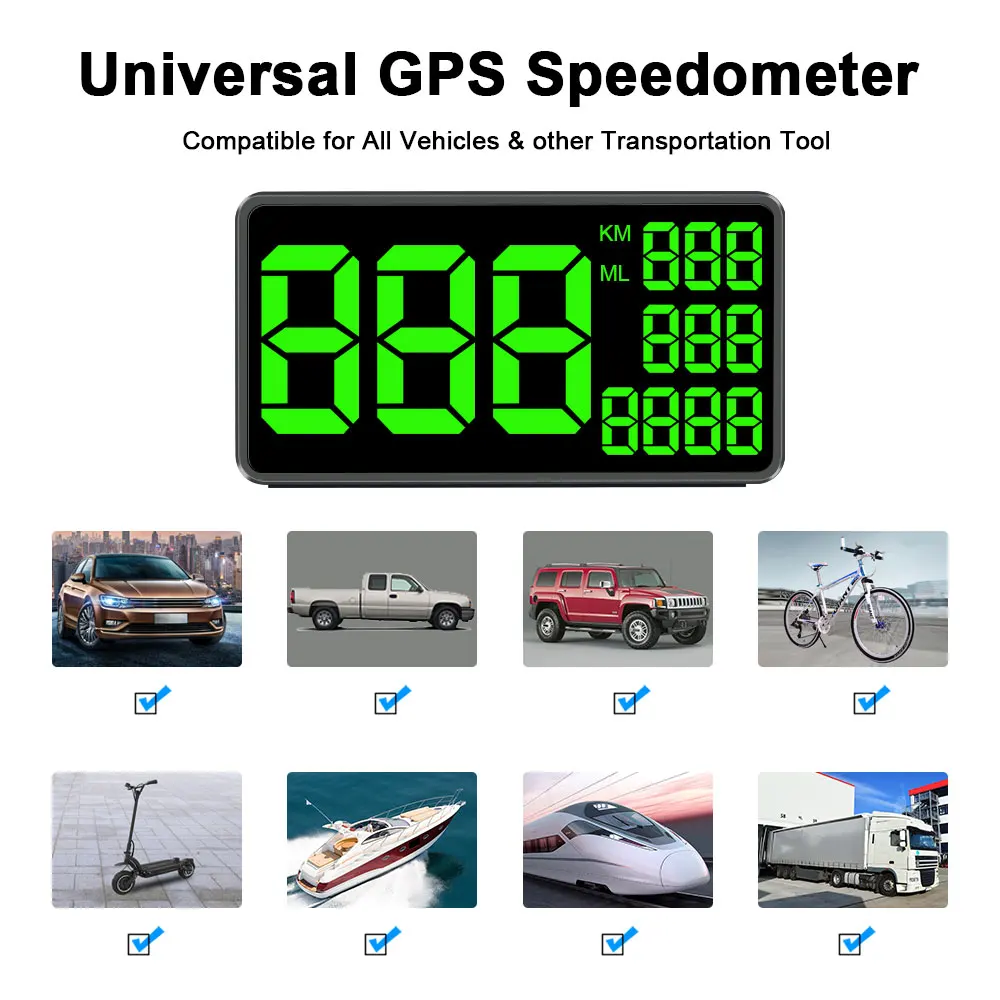 100 шт. C1090 Автомобильный цифровой GPS Спидометр 6 2 дюйма большой экран км/ч миль/ч
