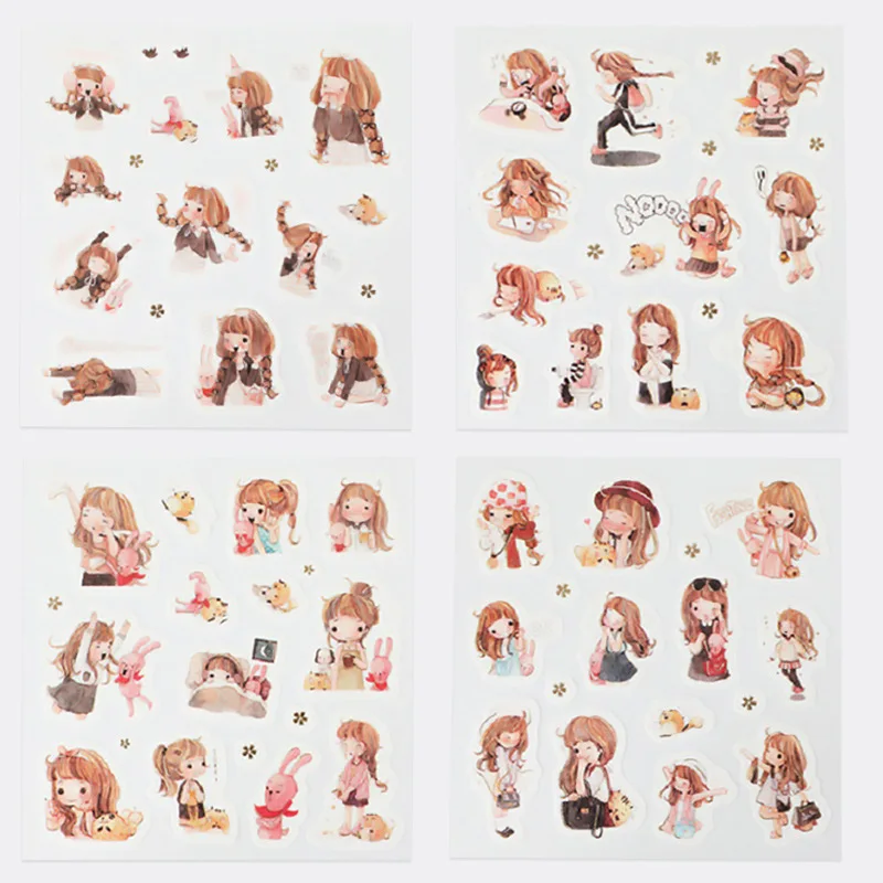 K 1 компл./упак. цветы Тотем памятки наклейки пакет разместил его Kawaii планировщик для скрапбукинга наклейки канцелярские Эсколар школьные принадлежности - Цвет: K
