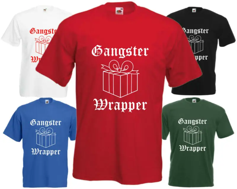 Футболка обертка с гангстером Divertente Regalo di Natale Maglietta Хип хоп|Мужские футболки| |