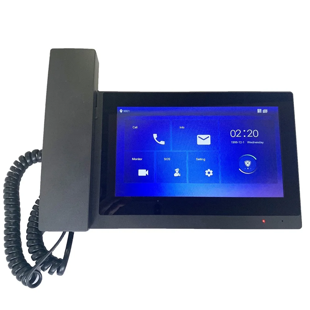 with logo Black DH логотип VTH5221E/EW-H 7 дюймов сенсорный экран крытый монитор, ip-дверной звонок, ручной, видео-домофон, проводной дверной зв - Цвет: with logo Black