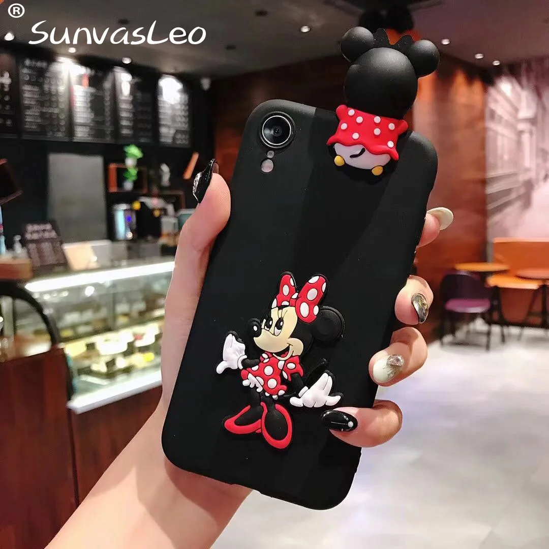Black Minnie 3D мультфильм животных мягкий чехол для телефона чехол для samsung J3 J5 J7()() J510 J710 J330 J530 J730 J4 J6 J8 плюс J3 звезда - Цвет: Black Minnie