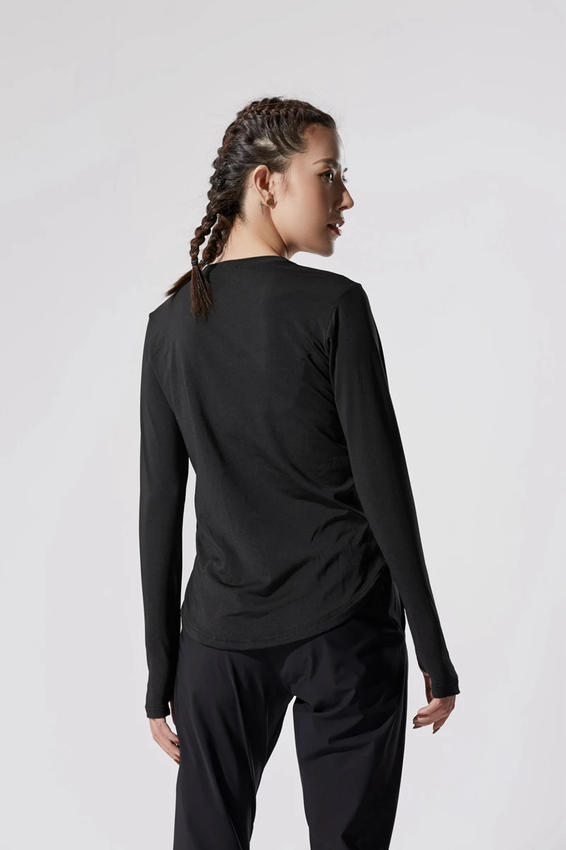 Осенне зимний спортивный костюм для йоги топ Женская Спортивная футболка