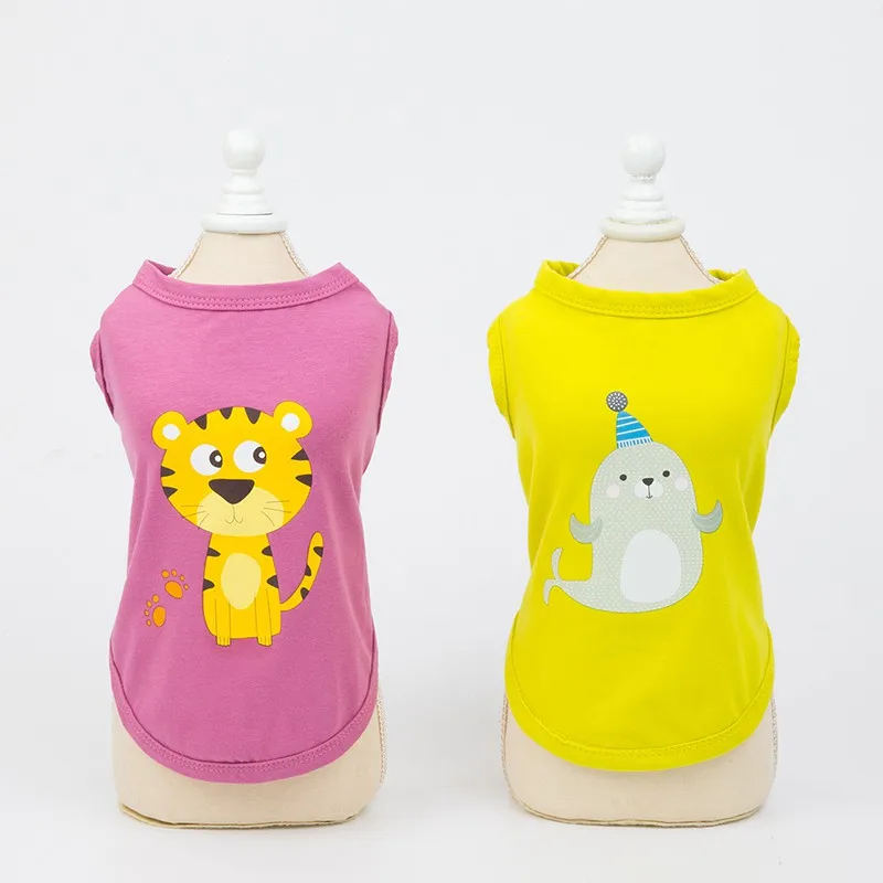 Домашние животные кошки собаки жилет Мультяшные стили одежда для домашних