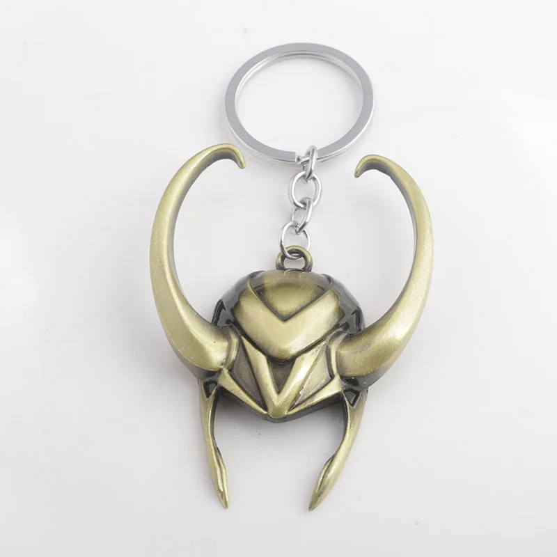 K285-2 Мстители Endgame Evil Loki шлем золотой брелок Loki Scepter Thor's Hammer Stormbreaker топор ключ цепи вентиляторы ювелирные изделия - Цвет: K285-2