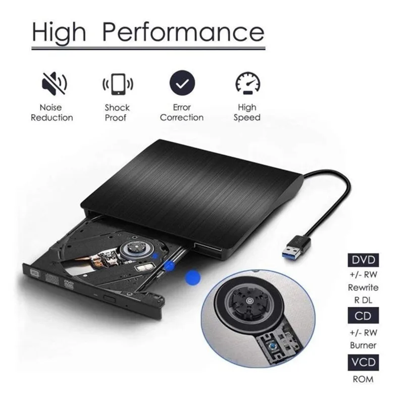 DLBM Портативный USB 3 0 DVD RW внешний привод плеер записывающее устройство