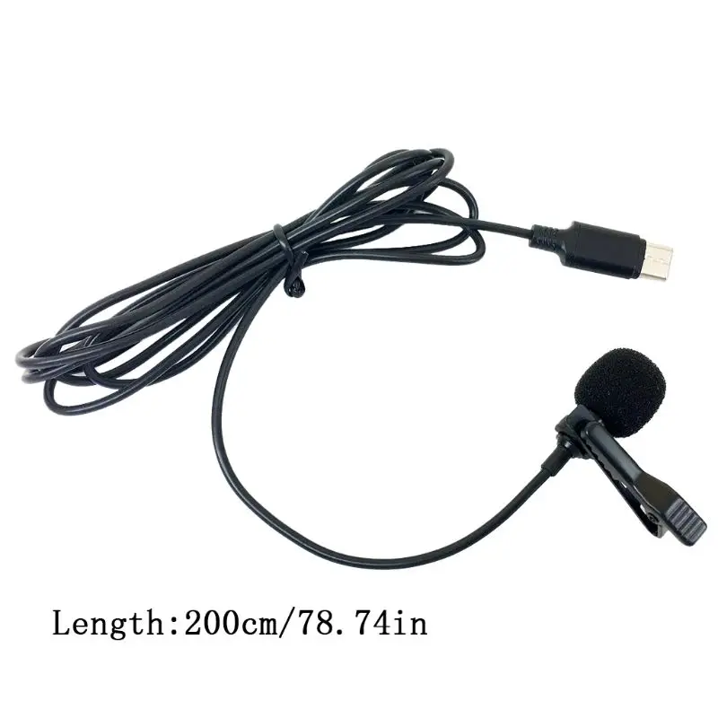 

Portable Mini Clip On Microphone Type-C AUdio Interface Lavalier Mic Microphone for ANdroid Smart Cellphones