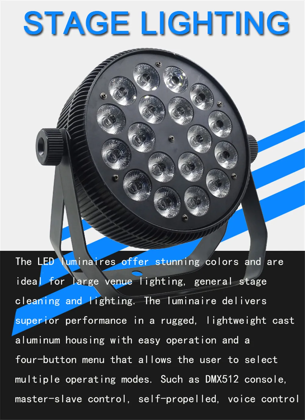 18x18 Вт алюминиевый светодиодный par свет RGBWA UV 6в1 светодиодный плоский панель с DMX512 контролем сценический свет DJ диско осветительная лампа