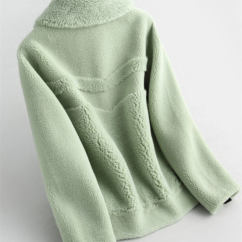 2020 модная осенне-зимняя женская короткая шуба из гранулированного овечьего меха