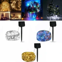 10m led outdoor solar lamp 100 leds string lights fairy holiday party garland solar garden waterproof lights