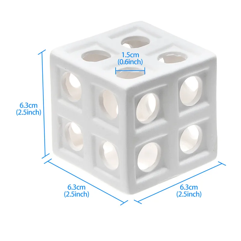 white square stone Керамический укрытие Декор для аквариума разведение Танк Мини креветки отверстие аквариума ландшафтное украшение рыбы скрытие дома украшения - Цвет: white square stone