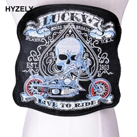 vintage big skull applique iron on patches embroidered clothes t shirt decor clothing custom biker punk stickers