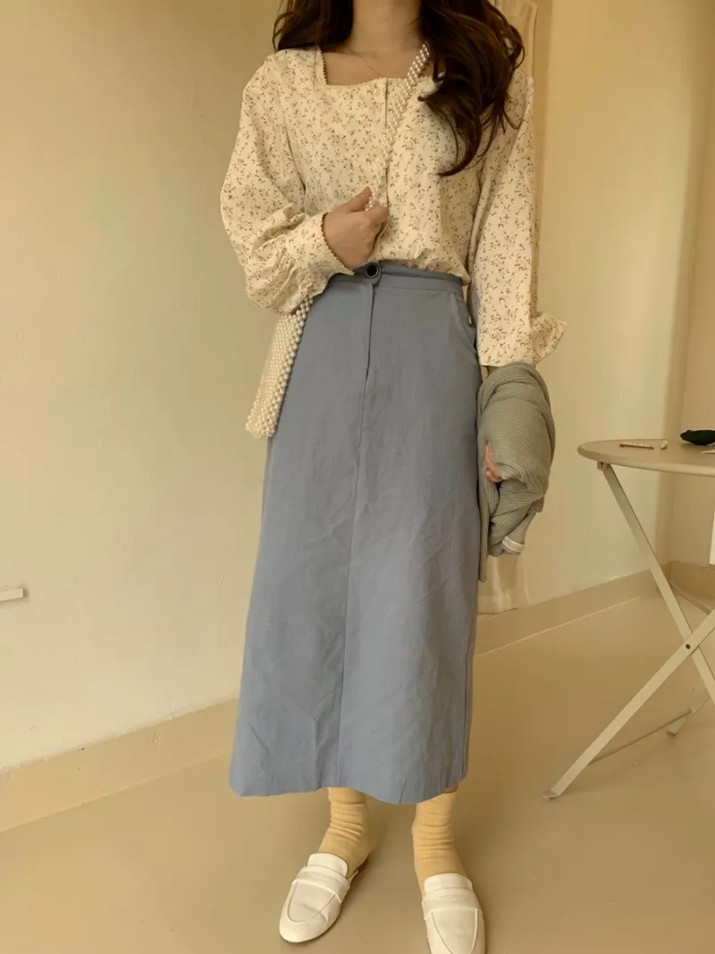 

Long Sleeve Cotton Women Blouses 2020 Spring Summer Sweet Fashion Square Collar Loose Print Shirt Women Tops Shirts 117E