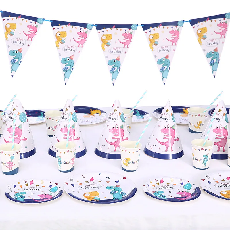 Одноразовая посуда с рисунком динозавра украшение для дня рождения детские