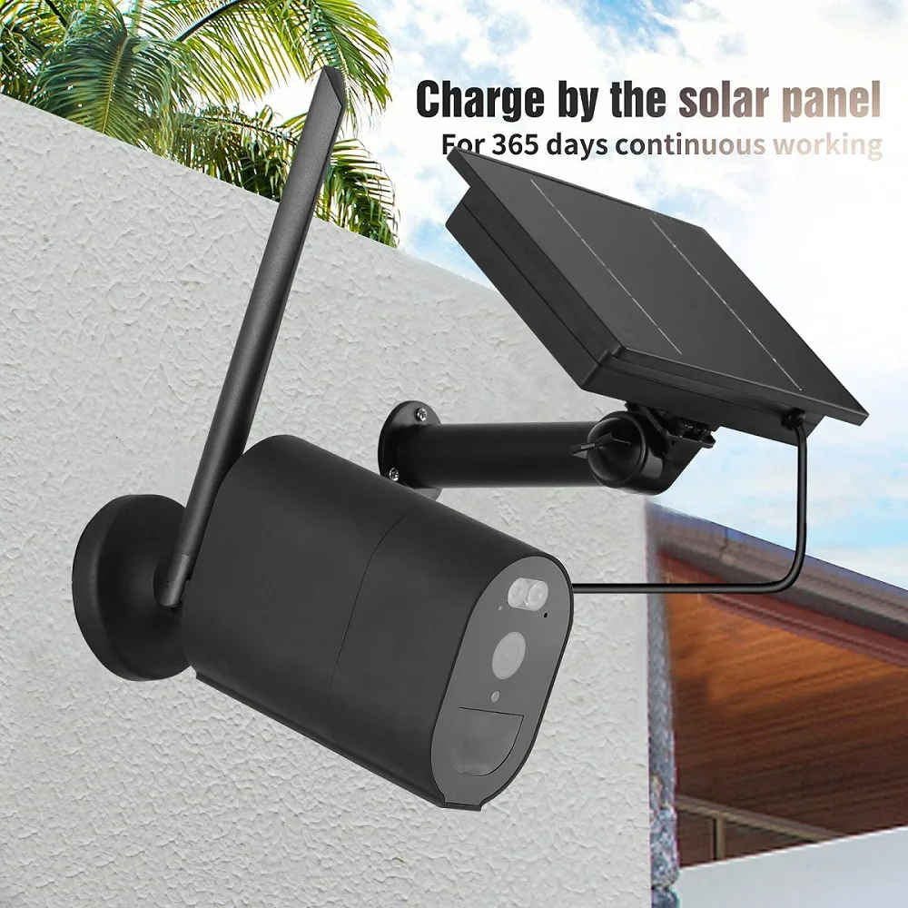 4G Solar Security Camera Wifi Outdoor Wireless Surveillance Solar Panel Battery Camera 1080P HD PIR Detection Color Night Vision
