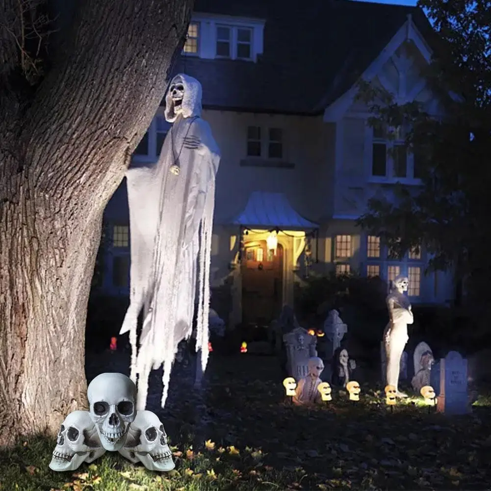 Горячая украшения к Хэллоуину искусственный череп голова модель Пластик кости