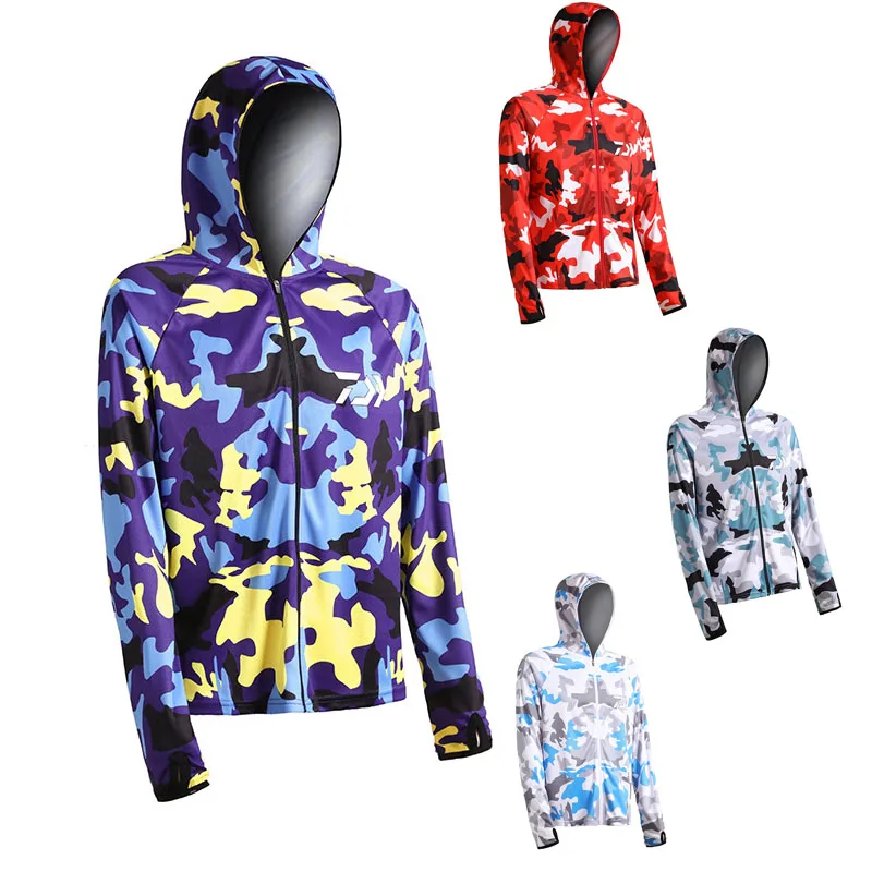 

Камуфляжная одежда DAIWA для рыбалки, велосипедная одежда с длинными рукавами, быстросохнущая, защита от УФ-лучей, солнцезащитные походные ру...