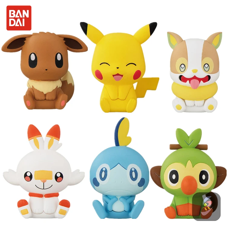 

Bandai Capsule Toy Pokemon Gacha Big Head Doll Scorbunny Sobble Grookey Assembled Model