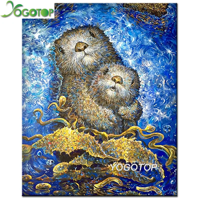 

DIY Diamond Painting 5D Full Drill Otter scenery Embroidery Cross Stitch cute Animal pattern kids gift hobby Home Decor YY2574