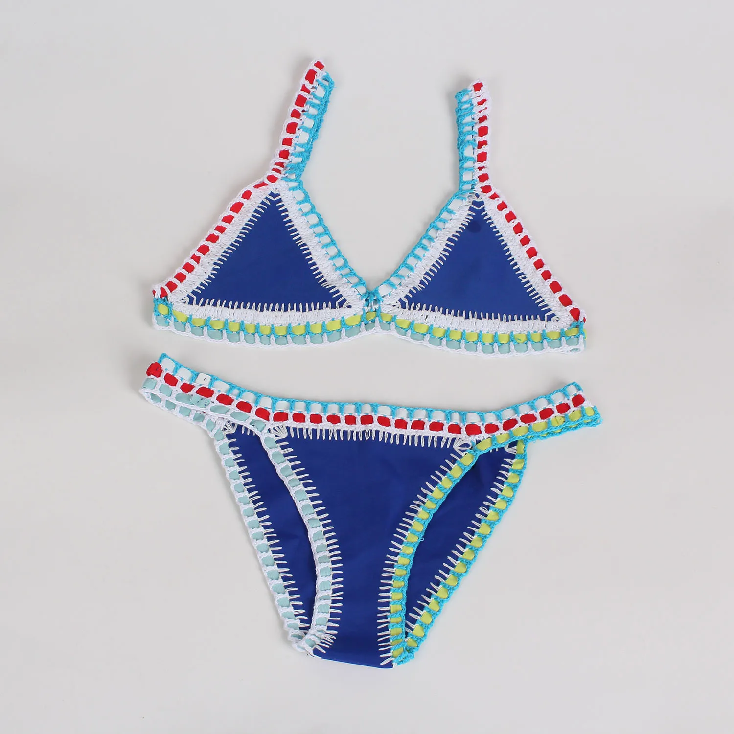 

Hand Hook swimsuit women's knitted bikini sexy split swimsuit straps ropes large size swimsuit