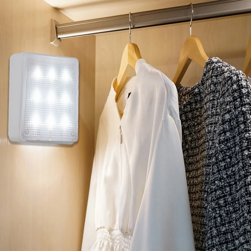 

Cabinet Lights 6PCs Wireless Square LED Puck Lights Dimmable Closet Lights Brightness Adjustable 4 Installation Methods