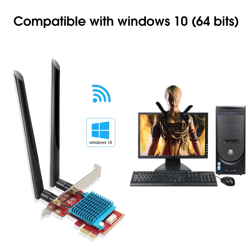 Wi fi 6 адаптер AX200 3000 Мбит/с 2 4 ГГц 5 ГГц|Сетевые карты| |
