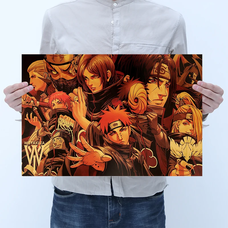 Уютный момент аниме мультфильм Узумаки постер Naruto Винтаж крафт бумага комиксы Наруто живопись Бар Детская комната Декор 50*35 см - Цвет: N4