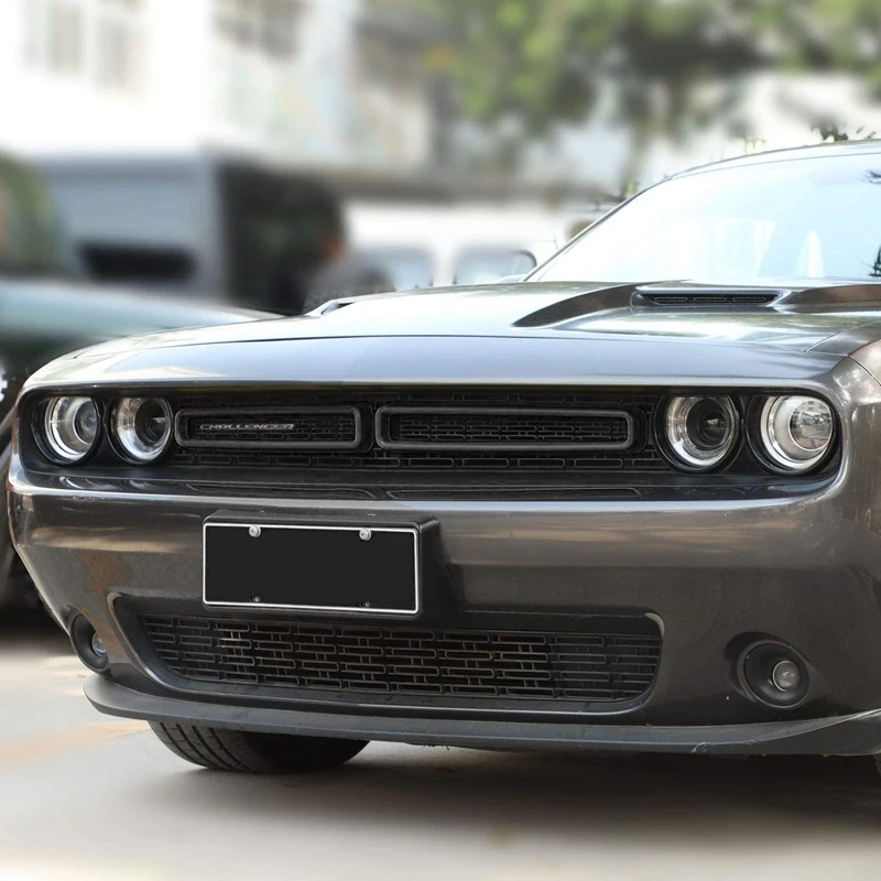 

for Dodge Challenger Front Grille Inserts Front Grill Frame Trim 2015 2016 2017 2018 2019 2020, Black 2PCS