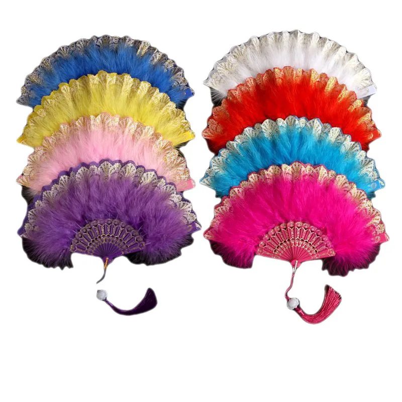 Синие белые красные ручные фанаты свадебные кружевные перья веер для свадьбы |