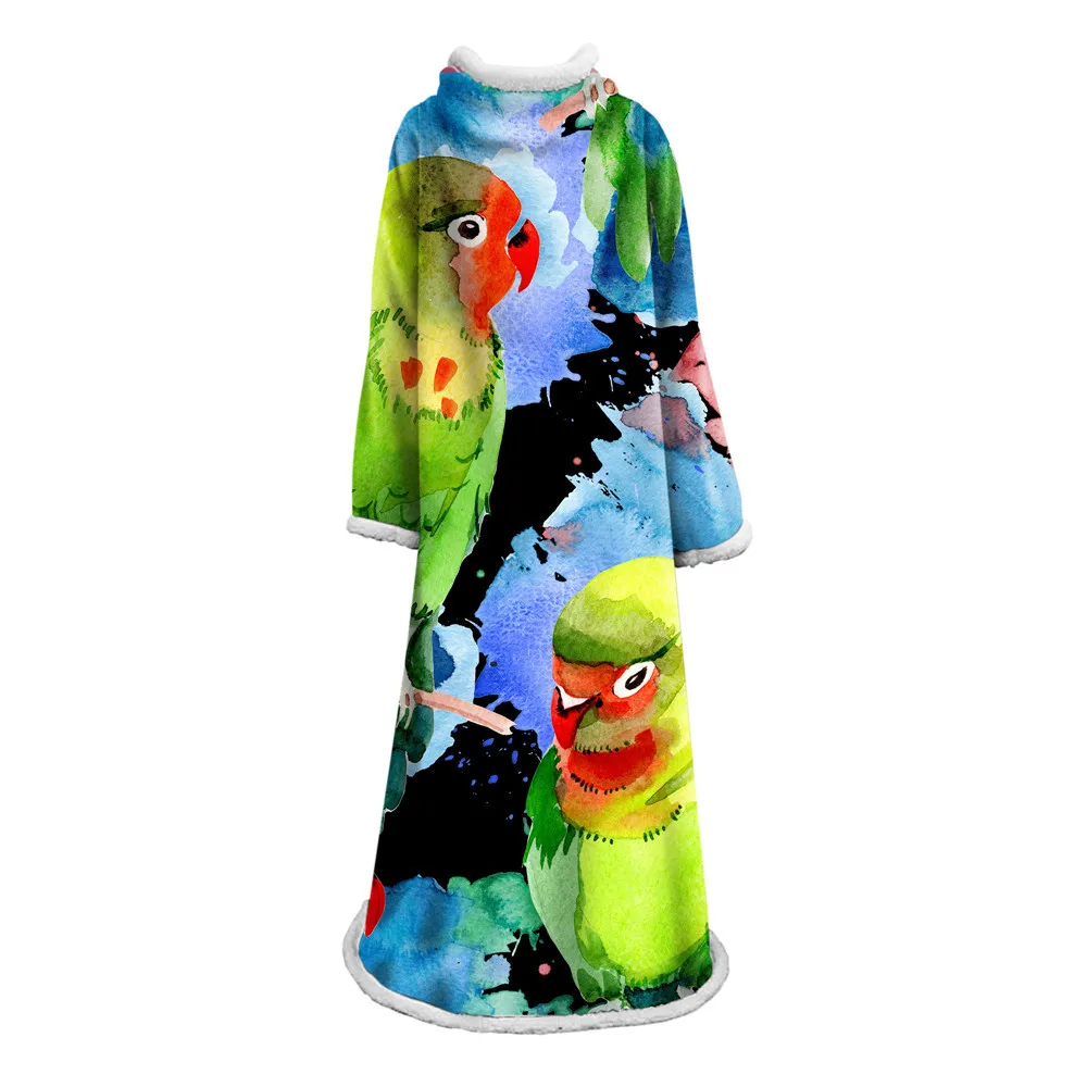 

Розовое плюшевое покрывало с фламинго, покрывало с 3D рисунком, покрывало из шерпы, покрывало, постельное одеяло с рукавом