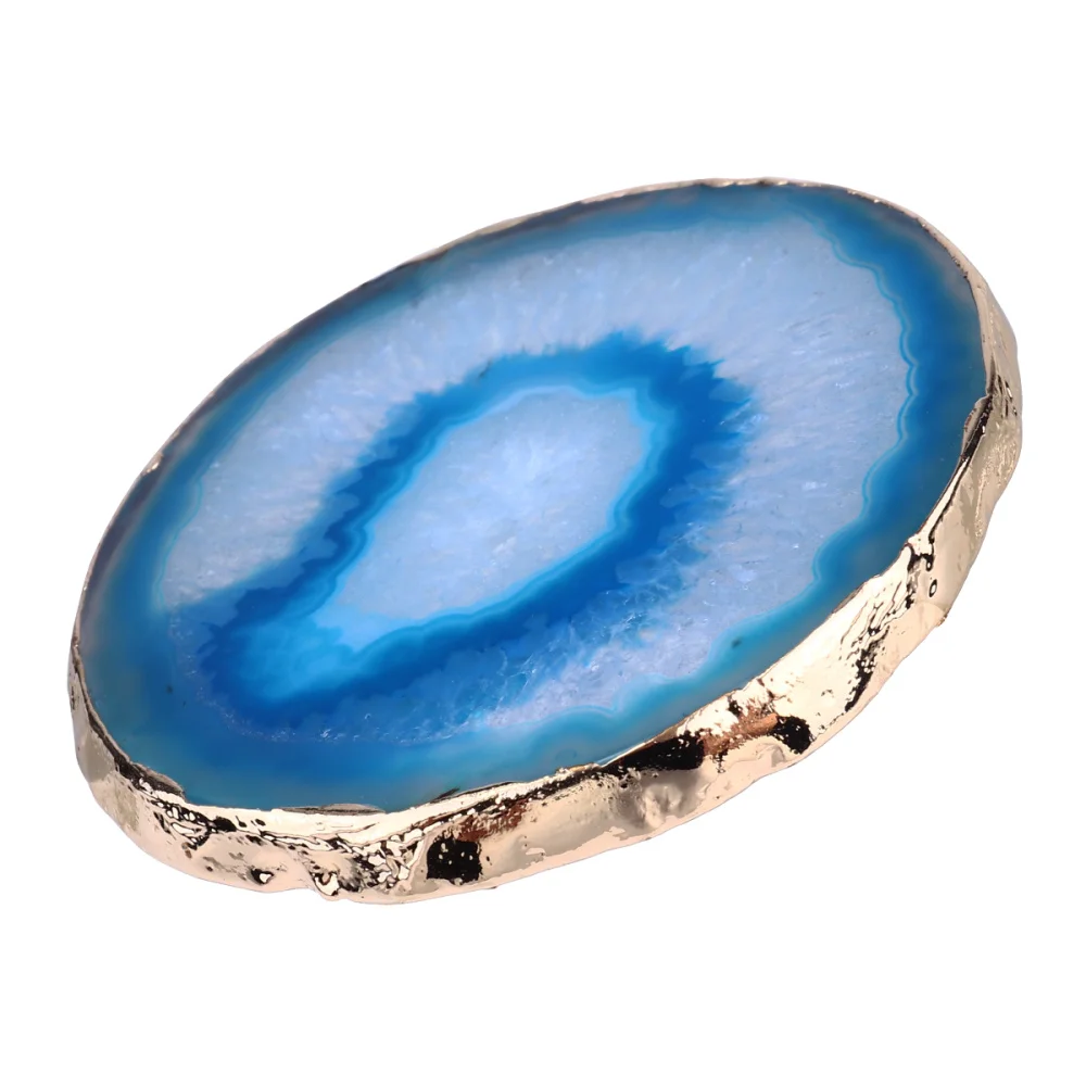 

1Pc Agate Stone Coaster Geometric Round Creative Mug Pad Heat Insulation Coaster