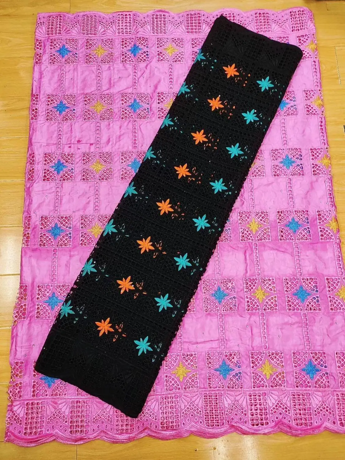 

bazin riche brode brocade jacquard fabric 2.5yard+swiss voile lace african fabric embroidery lace material high quality