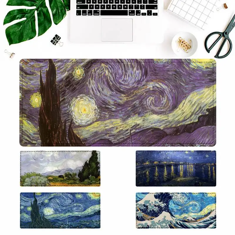 

Vincent van Gogh The Starry Night Flower aesthetic Art MousePad PC Laptop Mousepad Anime Antislip Mat Keyboard Desk Mat For CSGO