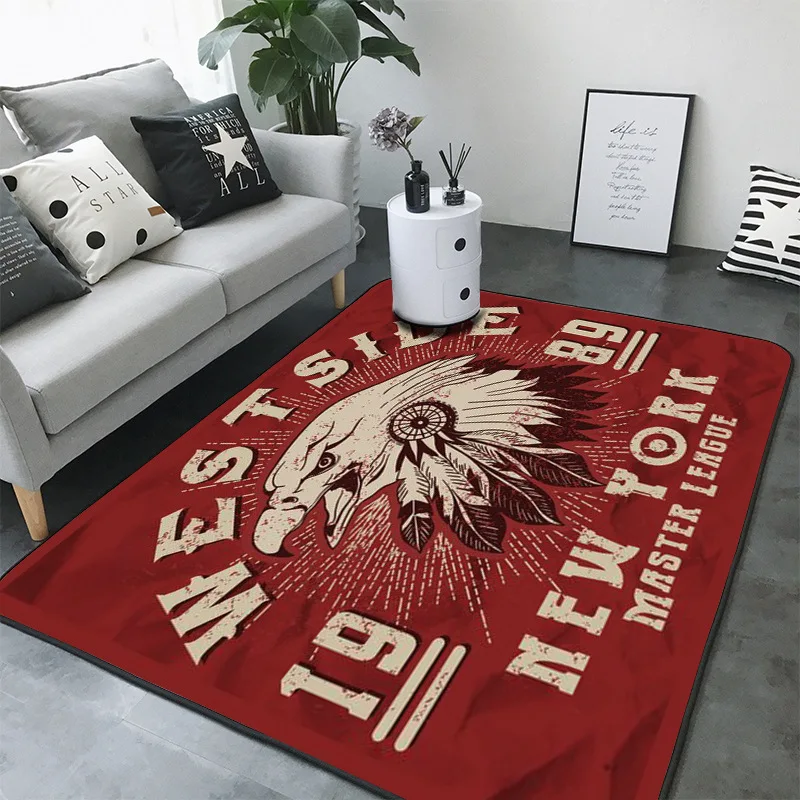 

Retro Style Floor Rugs Carpet Mat Sofa Cushion Bedroom Living Room Carpet Decor Black Rugs Kids Children Area Rug