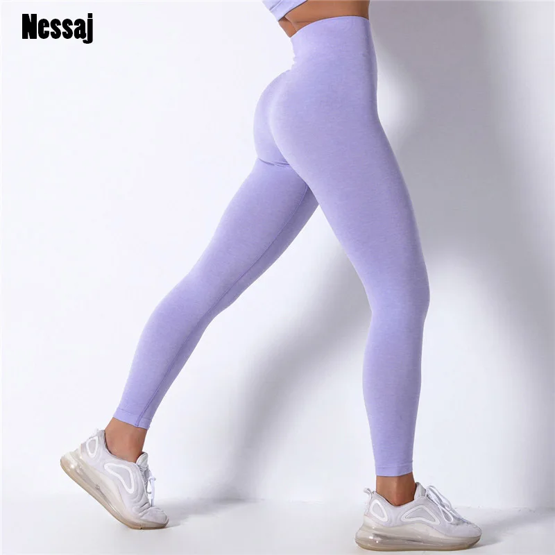 

Nessaj 20% Spandex Seamless Leggings Women Sports Fitness Clothes Scrunch Butt Leggings Gym High Waist Pants Booty Workout Pants