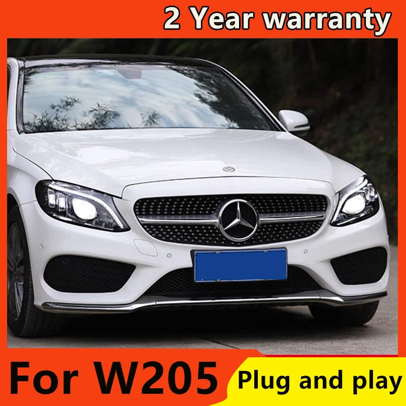 

Head Lamp for Mercedes Benz W205 Headlights 2015-2020 C300 C260 New ALL LED Headlight dynamic turn signal DRL Bi-LED LENS