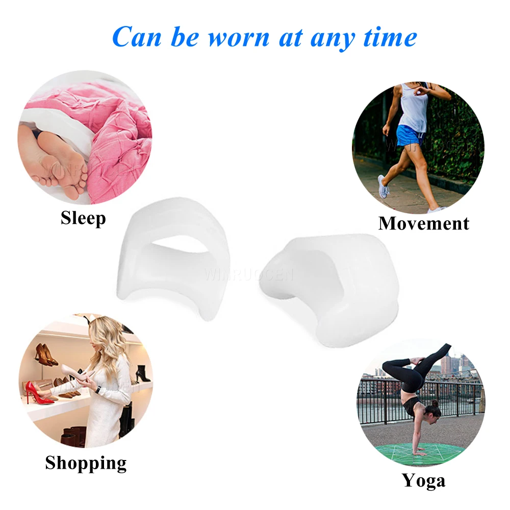 

2 Pcs Little Toe Separator Silicone Gel Bunion Pain Relief Toe Straightener Protector Hallux Valgus Anti Eversion Foot Care Tool