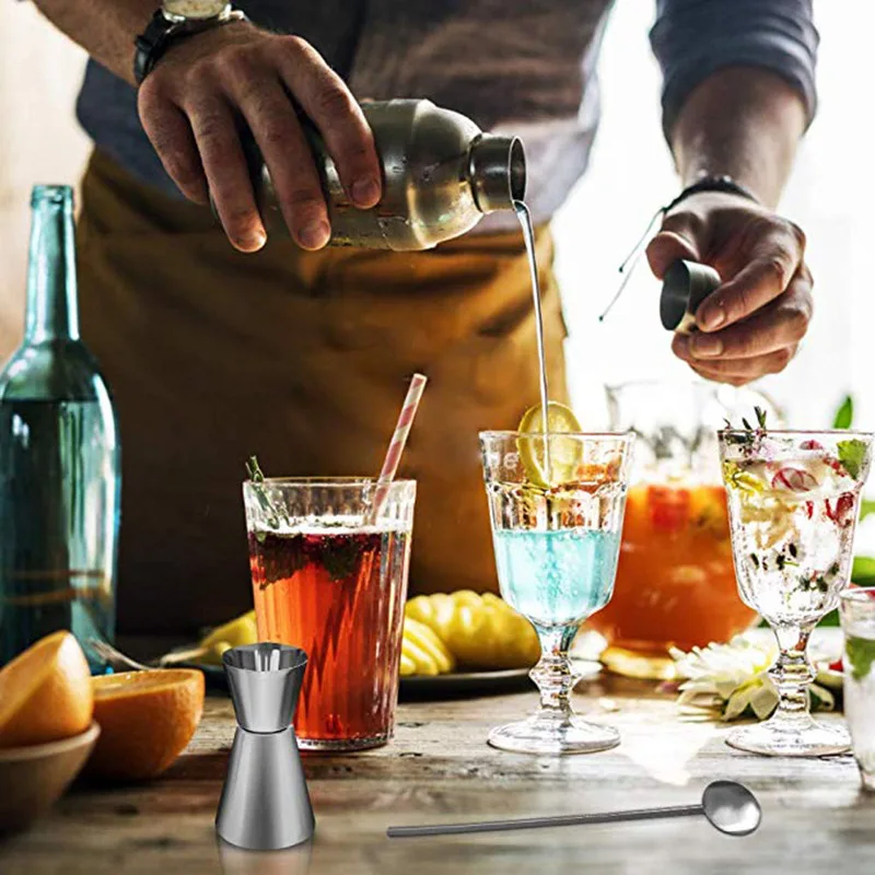 

9 Pcs 550ml Stainless Steel Bar Sets Cocktail Shaker Wine Pourer Jigger Muddler Drink Kit Bars Drinking Set Tools